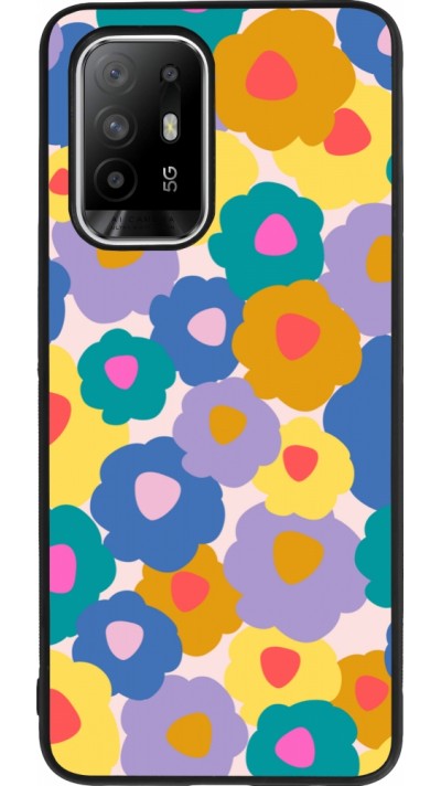 OPPO F19 Pro+ Case Hülle - Silikon schwarz Easter 2024 flower power