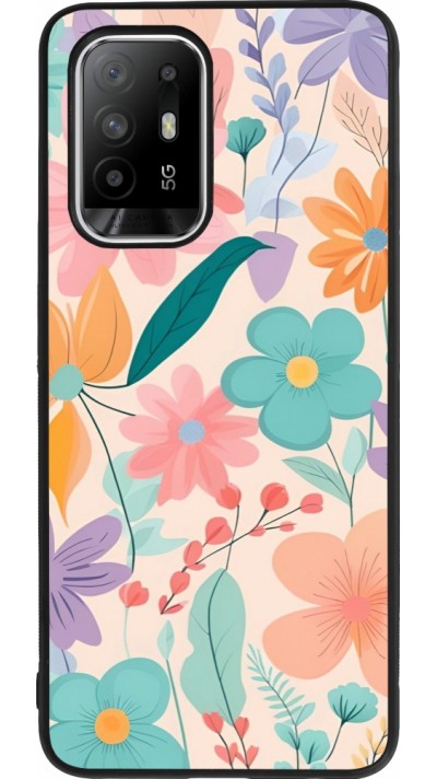 OPPO F19 Pro+ Case Hülle - Silikon schwarz Easter 2024 spring flowers