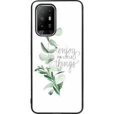 Coque OPPO F19 Pro+ - Silicone rigide noir Enjoy the little things