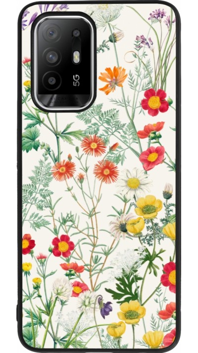 OPPO F19 Pro+ Case Hülle - Silikon schwarz Flora Botanical Wildlife