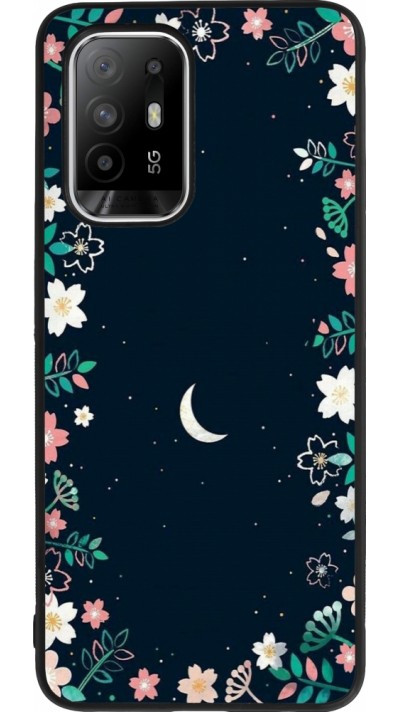 OPPO F19 Pro+ Case Hülle - Silikon schwarz Flowers space