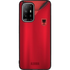 Coque OPPO F19 Pro+ - Silicone rigide noir Maillot de football Albanie personnalisable