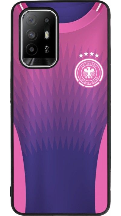Coque OPPO F19 Pro+ - Silicone rigide noir Maillot de football Allemagne Extérieur personnalisable