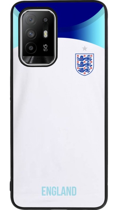 Coque OPPO F19 Pro+ - Silicone rigide noir Maillot de football Angleterre 2022 personnalisable