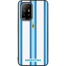 Coque OPPO F19 Pro+ - Silicone rigide noir Maillot de football Argentine 2026 personnalisable
