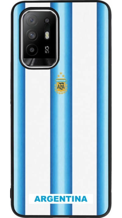 Coque OPPO F19 Pro+ - Silicone rigide noir Maillot de football Argentine 2026 personnalisable