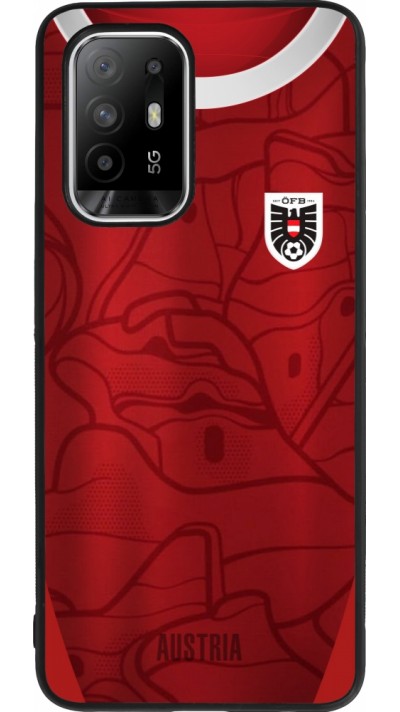 Coque OPPO F19 Pro+ - Silicone rigide noir Maillot de football Autriche personnalisable