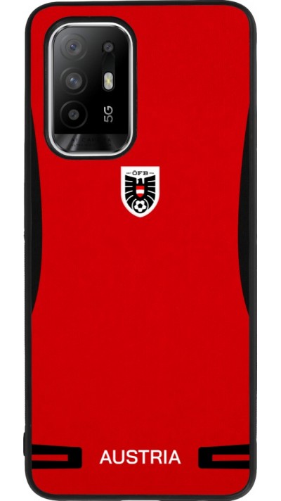 Coque OPPO F19 Pro+ - Silicone rigide noir Maillot de football Autriche 2026 personnalisable