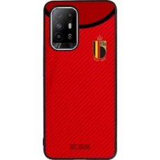 Coque OPPO F19 Pro+ - Silicone rigide noir Maillot de football Belgique 2022 personnalisable