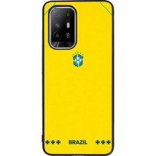 Coque OPPO F19 Pro+ - Silicone rigide noir Maillot de football Bresil 2026 personnalisable