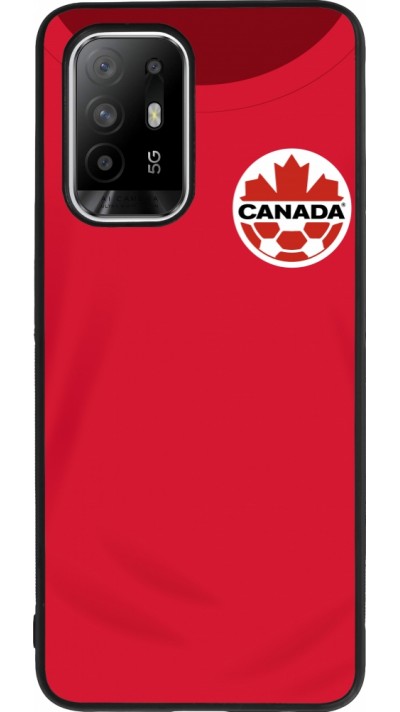 Coque OPPO F19 Pro+ - Silicone rigide noir Maillot de football Canada 2022 personnalisable