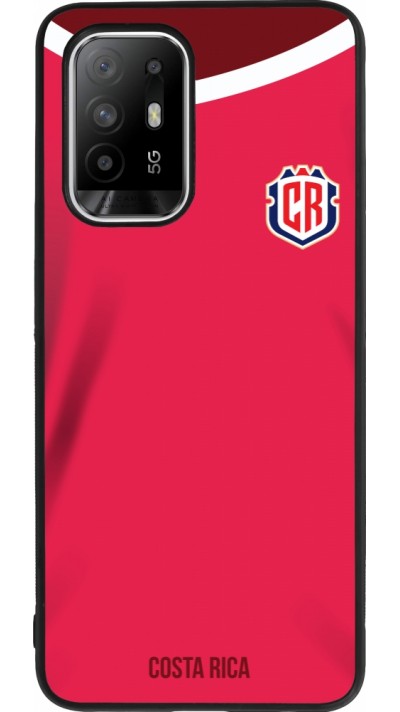Coque OPPO F19 Pro+ - Silicone rigide noir Maillot de football Costa Rica 2022 personnalisable
