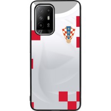 Coque OPPO F19 Pro+ - Silicone rigide noir Maillot de football Croatie 2022 personnalisable