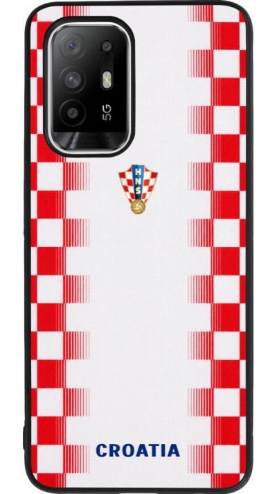 OPPO F19 Pro+ Case Hülle - Silikon schwarz Kroatien 2026 personalisierbares Fussballtrikot