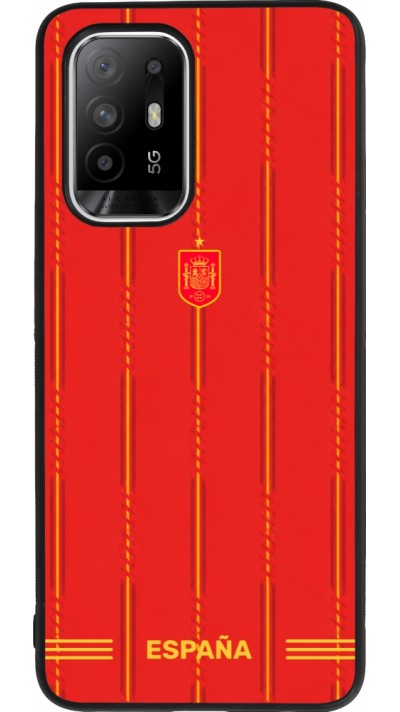 Coque OPPO F19 Pro+ - Silicone rigide noir Maillot de football Espagne 2026 personnalisable