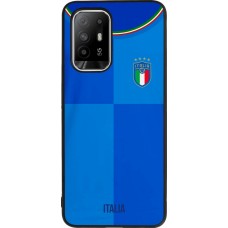 Coque OPPO F19 Pro+ - Silicone rigide noir Maillot de football Italie 2022 personnalisable