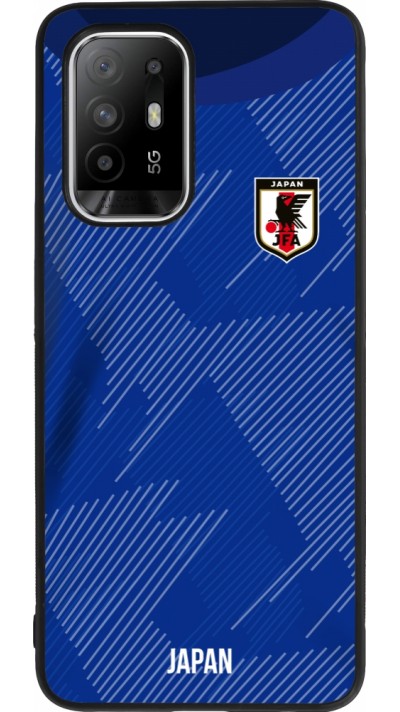 Coque OPPO F19 Pro+ - Silicone rigide noir Maillot de football Japon 2022 personnalisable