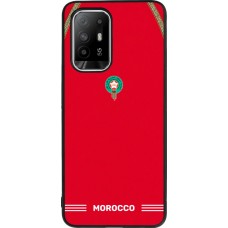 Coque OPPO F19 Pro+ - Silicone rigide noir Maillot de football Maroc 2026 personnalisable
