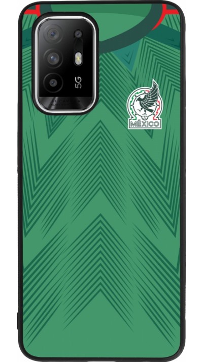 Coque OPPO F19 Pro+ - Silicone rigide noir Maillot de football Mexique 2022 personnalisable