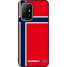 Coque OPPO F19 Pro+ - Silicone rigide noir Maillot de football Norvège 2026 personnalisable