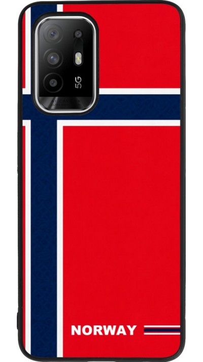 Coque OPPO F19 Pro+ - Silicone rigide noir Maillot de football Norvège 2026 personnalisable
