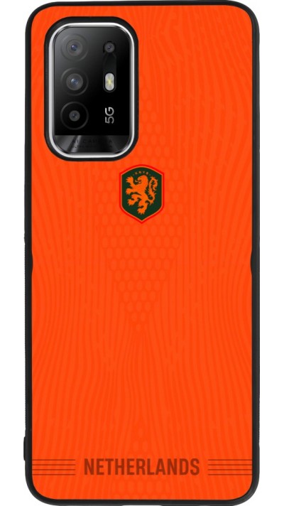 Coque OPPO F19 Pro+ - Silicone rigide noir Maillot de football Pays-Bas 2026 personnalisable