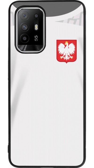 Coque OPPO F19 Pro+ - Silicone rigide noir Maillot de football Pologne 2022 personnalisable