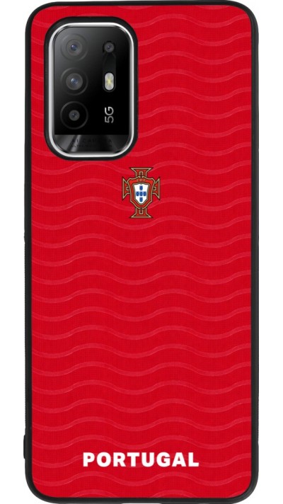 Coque OPPO F19 Pro+ - Silicone rigide noir Maillot de football Portugal 2026 personnalisable