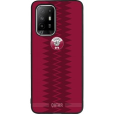 Coque OPPO F19 Pro+ - Silicone rigide noir Maillot de football Qatar 2026 personnalisable