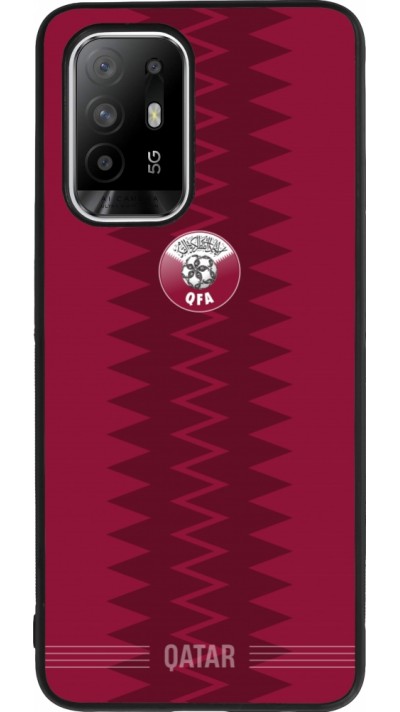 Coque OPPO F19 Pro+ - Silicone rigide noir Maillot de football Qatar 2026 personnalisable