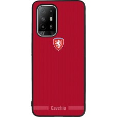 Coque OPPO F19 Pro+ - Silicone rigide noir Maillot de football Répuplique Tchèque 2026 personnalisable