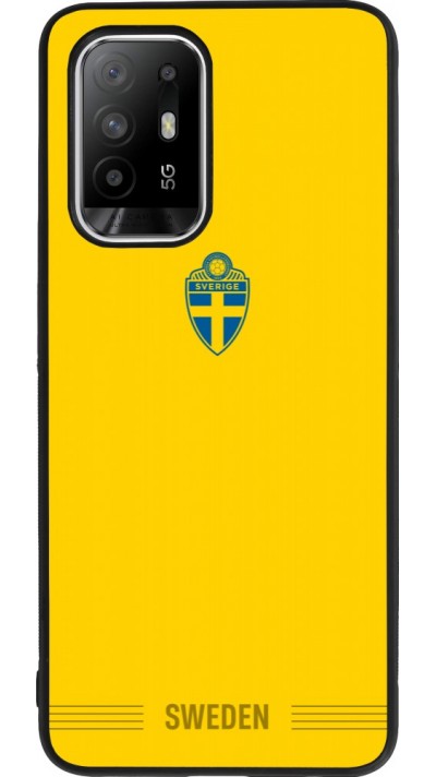 Coque OPPO F19 Pro+ - Silicone rigide noir Maillot de football Suède 2026 personnalisable