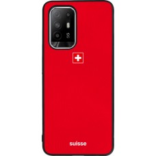 Coque OPPO F19 Pro+ - Silicone rigide noir Maillot de football Suisse 2026 personnalisable