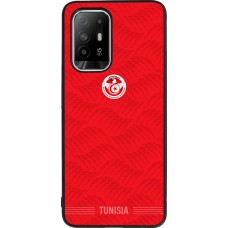 Coque OPPO F19 Pro+ - Silicone rigide noir Maillot de football Tunisie 2026 personnalisable