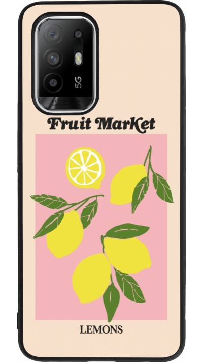 Coque OPPO F19 Pro+ - Silicone rigide noir Fruit market lemons 2026