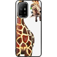 OPPO F19 Pro+ Case Hülle - Silikon schwarz Giraffe Fit