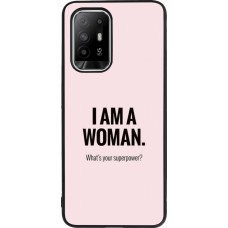 Coque OPPO F19 Pro+ - Silicone rigide noir I am a woman