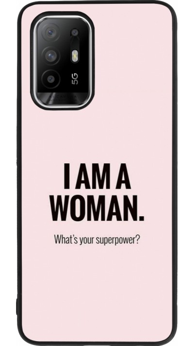 Coque OPPO F19 Pro+ - Silicone rigide noir I am a woman