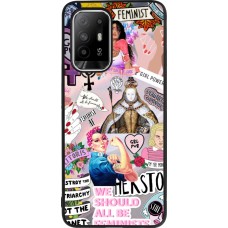 Coque OPPO F19 Pro+ - Silicone rigide noir Girl Power Collage
