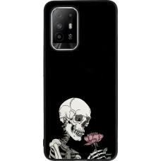 OPPO F19 Pro+ Case Hülle - Silikon schwarz Halloween 2023 rose and skeleton