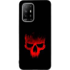 Coque OPPO F19 Pro+ - Silicone rigide noir Halloween 2023 scary skull