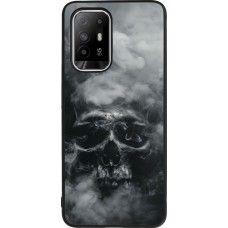 Coque OPPO F19 Pro+ - Silicone rigide noir Halloween 2024 smoky skull