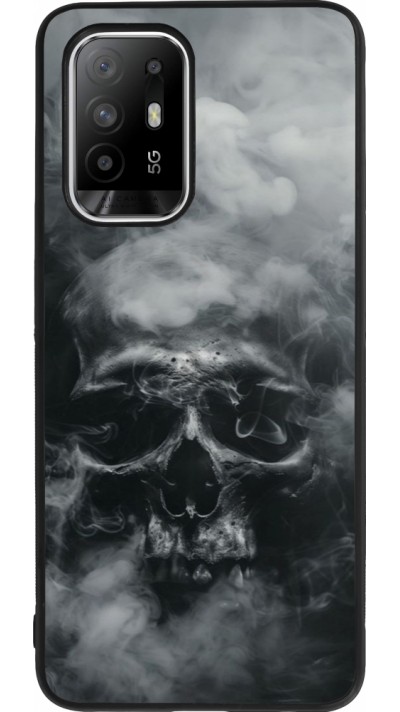Coque OPPO F19 Pro+ - Silicone rigide noir Halloween 2024 smoky skull