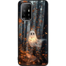 Coque OPPO F19 Pro+ - Silicone rigide noir Halloween 2025 Ghost in the forest