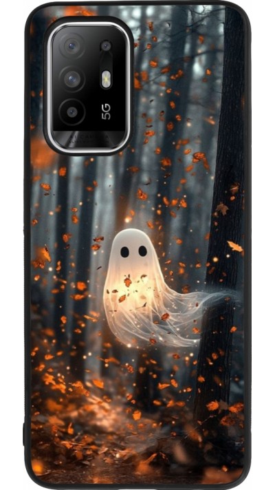 Coque OPPO F19 Pro+ - Silicone rigide noir Halloween 2025 Ghost in the forest