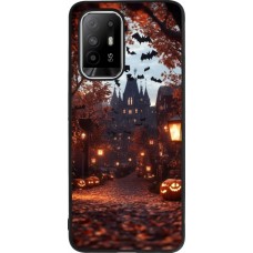OPPO F19 Pro+ Case Hülle - Silikon schwarz Halloween 2025 Haunted house