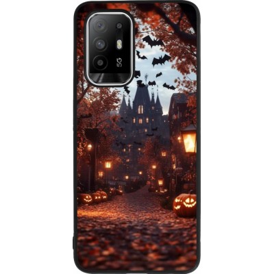 OPPO F19 Pro+ Case Hülle - Silikon schwarz Halloween 2025 Haunted house