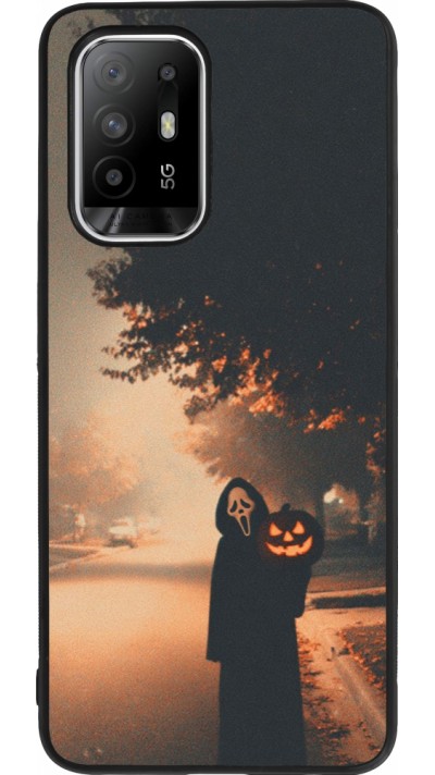 Coque OPPO F19 Pro+ - Silicone rigide noir Halloween 2025 Scream