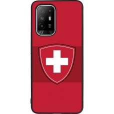 Coque OPPO F19 Pro+ - Silicone rigide noir Hockey World Championship Ecusson Suisse