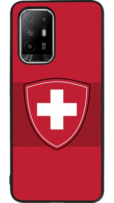 Coque OPPO F19 Pro+ - Silicone rigide noir Hockey World Championship Ecusson Suisse